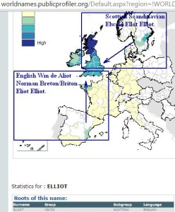 Elliot Wm and Elwald surname distribution.