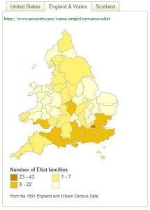 Eliot-name-distribution-England-and-Wales-1891