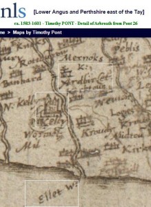 Ardbirlet Kelly Castle Ellet Water PONT map 1583-1601