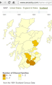 Ellwood-surname-distribution-Scotland-1891