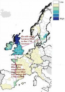 Elliot migration map Norman and Scandinavian