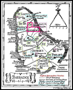 Quaker Scots Barbados map