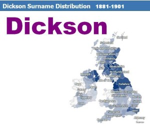 Dickson surname distribution