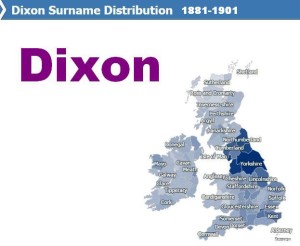 Dixon surname distribution