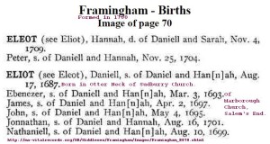 Framningham Outer Neck, Salem's End births.