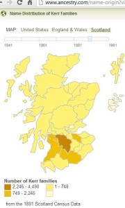 Kerr-surname-distribution-Scotland-1891