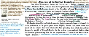 criminal trail slaughter of Laird of Hassindeen David Scot