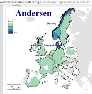 Andersen surname distribution