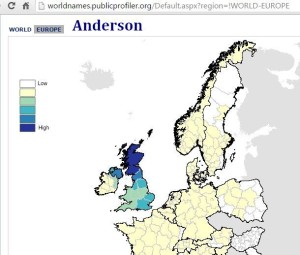 Anderson surname distribution