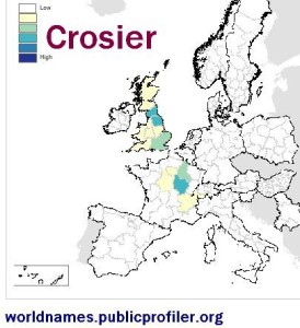 Crosier surname distribution