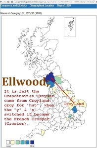 Ellwood GB surname distribution