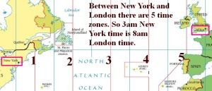 New York to London time zones.
