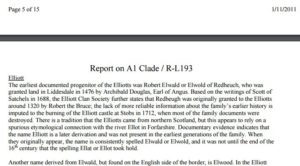 On Elliot name origins by James V. Elliot; (2)