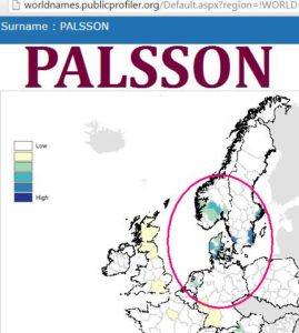 Palsson World Names distribution