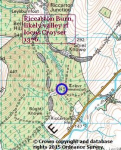 Riccarton Burn, valley of locus Croyser 1376