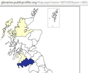 Whither surname distribution