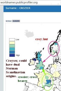 croy croyland croyser crosier crozier surname distribution