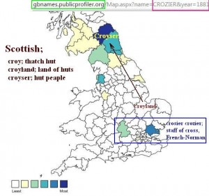 Crozier-surname-distribution