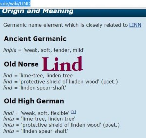 Lind Old Norse & German