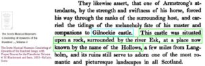 Gilnockie cast surrounded by Esk at Hollows.