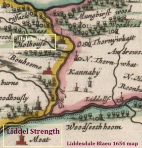 Holehouse Liddesdale Blaeu 1654 map