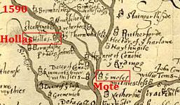 Hollas Mote 1590 map